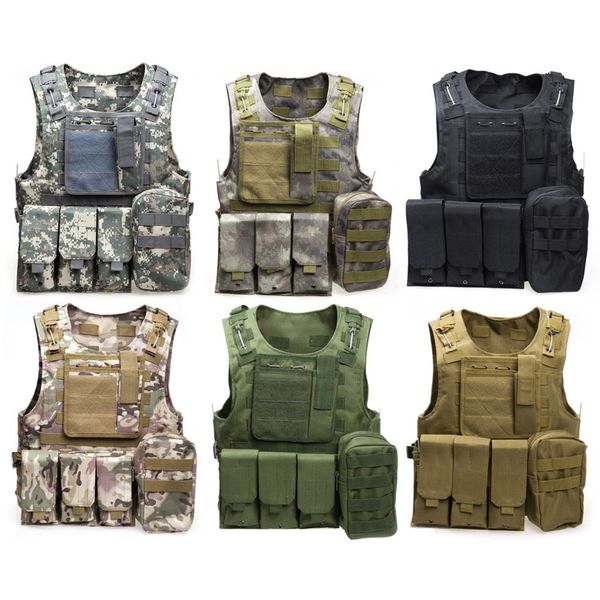 

outlife 2017 hunting tactical vest camouflage wargame body molle waistcoat armor hunting vest cs outdoor equipment, Camo;black