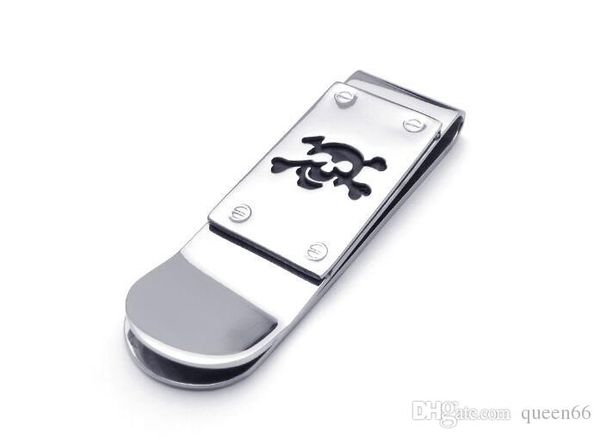 

горячие продажи новое прибытие ювелирные изделия opp bagpersonality тенденции мужской стиль зажим для денег из нержавеющей стали скелет угле, Black