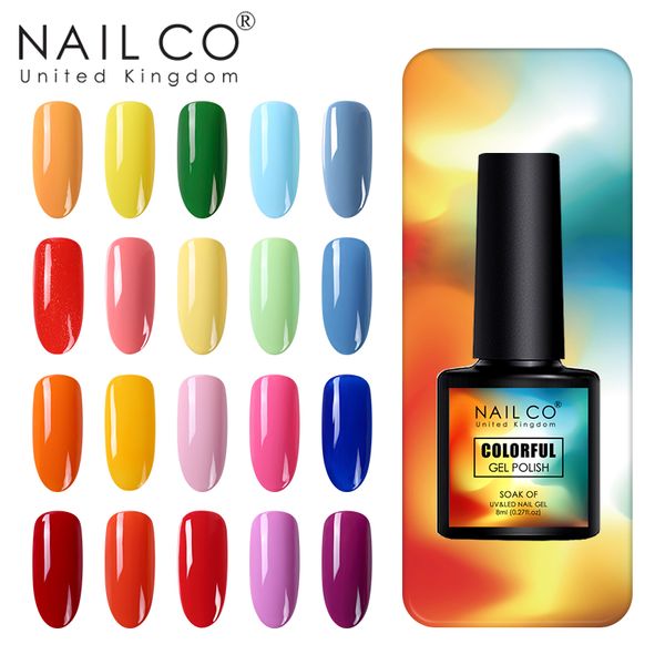 

nailco gel polish 8ml color manicure semi permanent vernis lacquer coat uv led gel varnish soak off nail art nail polish oil, Red;pink