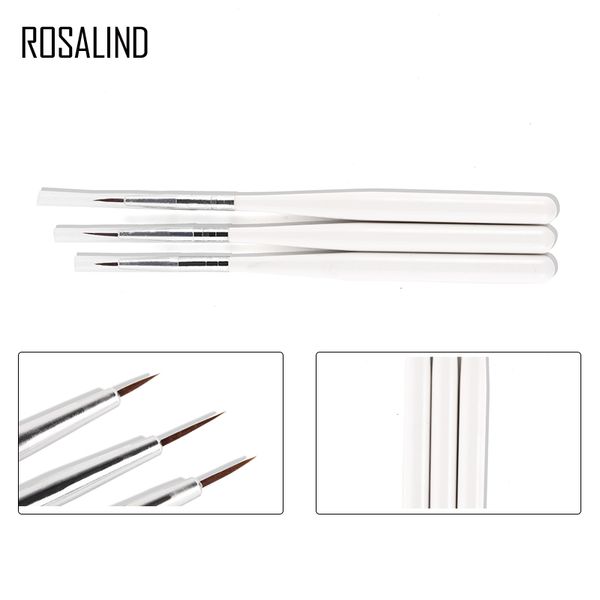 

rosalind 3pcs/set brushes for manicure gel nail pens brushes nail art sable painting pen brush detailer liner striper tools, Yellow