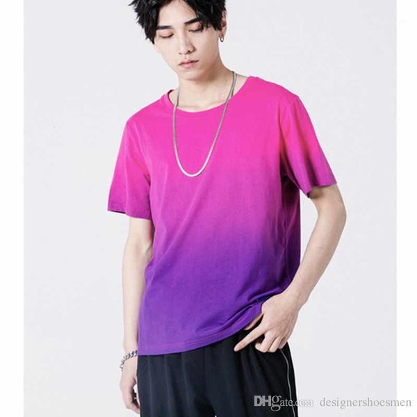 

apparel pusite casual gradient mens tee loose fashion short sleeves t short designer bf style male, White;black