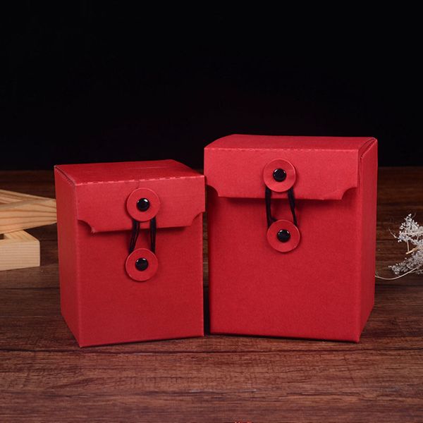 

red kraft paper gift boxes wedding candy box baking food tea packing boxes