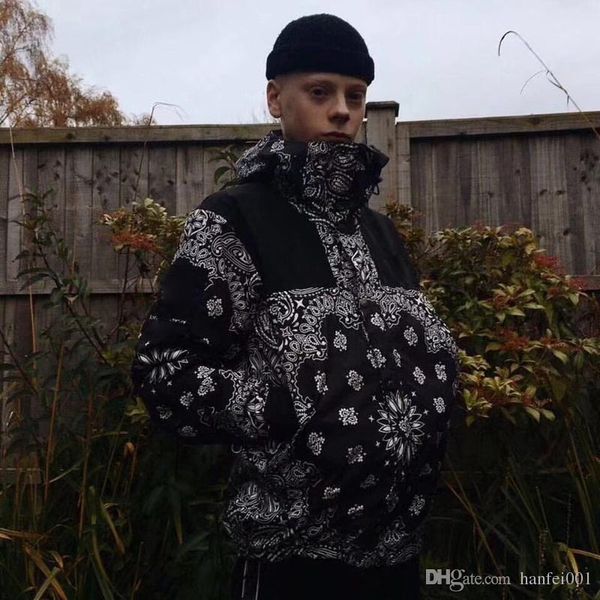 

thenf x box logo brand bandana mountain parka jackets fashion men women couple outerwear waterproof hip hop high street coat hfjk035, Black;brown