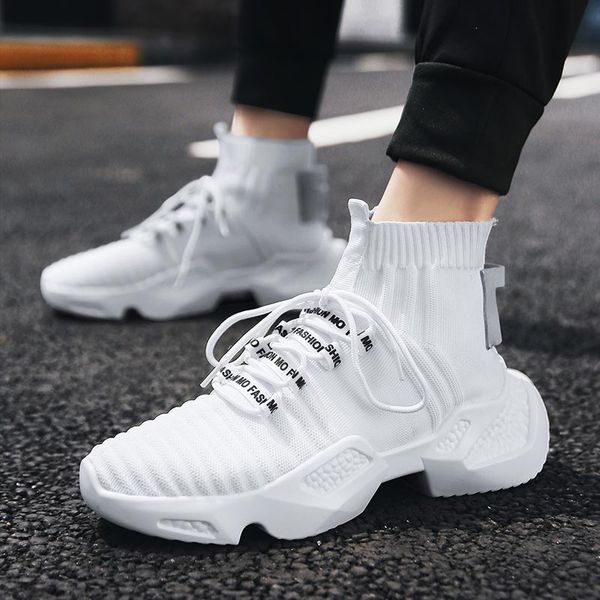 

thick soles socks sneakers man sport shoes men running shoes for men sports shoe high height increase white chunky a-368