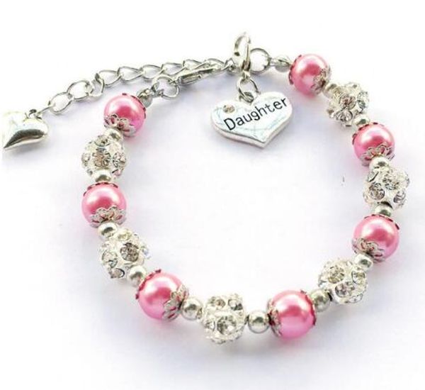 

new 10pcs/lot daughter bracelet girls gift idea handmade beaded lobster charm glass pearl jewelry nice jewelry, Golden;silver