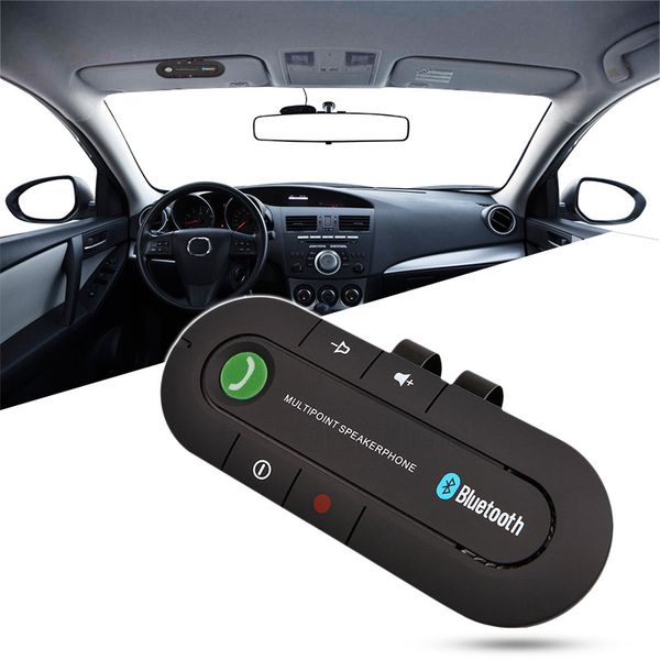 

handscalling bluetooth car kit wireless bluetooth speaker phone mp3 music player sun visor clip speakerphone fm transmitter