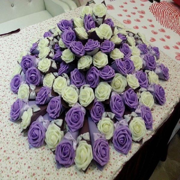 

25 heads 8cm new colorful artificial pe foam rose flowers bride bouquet home wedding decor scrapbooking diy supplies
