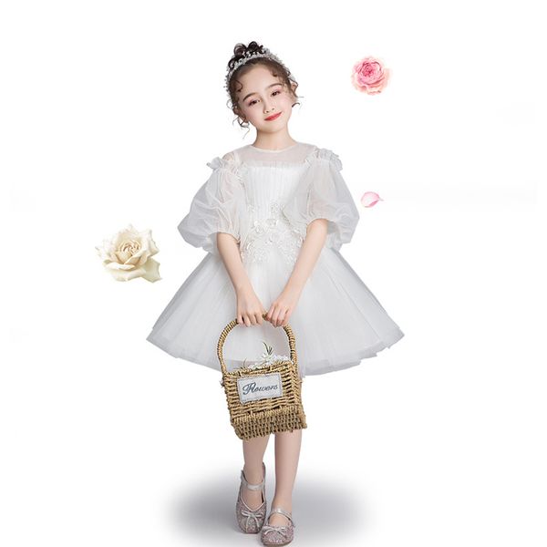 

flower girl dress 2020 white tulle scoop three designs ball gown zipper-up for baby girls special occasion, Red;yellow