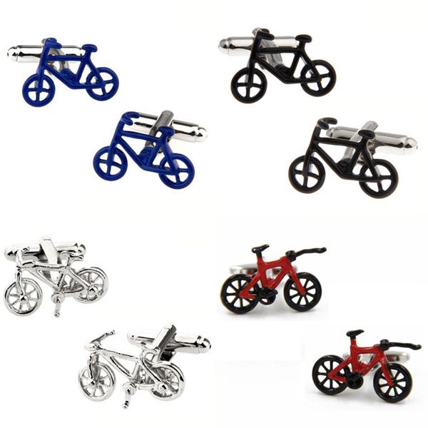 

fashionable enamel bike bicycle cufflink cuff link ing, Silver;golden