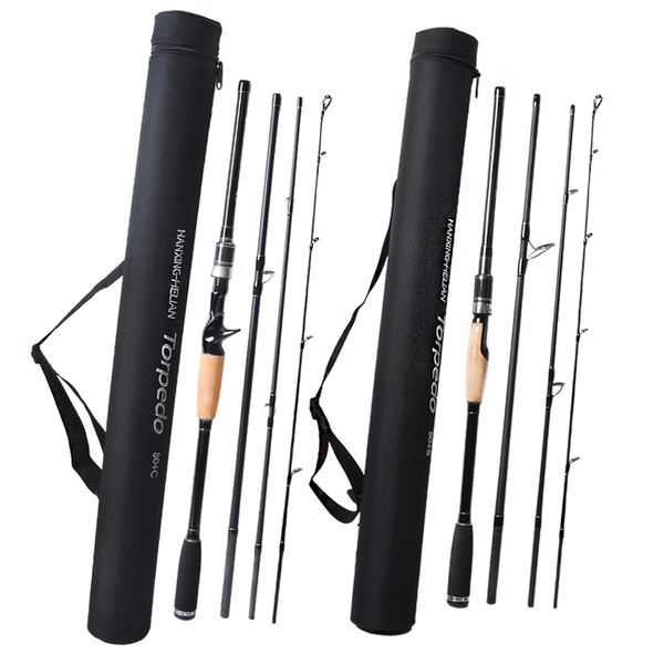 

travel carbon spinning fishing rod 2.1m/2.4m/2.7m/3m m power 4 section portable casting lure rod vara de pesca carp fishing pole