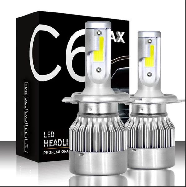 

c6 max car headlight bulbs led car lights hi-lo beam auto headlamp h1 h3 h4 h7 h11 h13 9005 9006 9007 styling lights