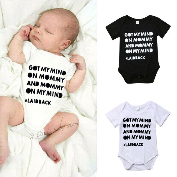 

fashion new summer newborn baby bodysuist cotton letter print baby boys girls jumpsuits toddler baby clothes outfit sunsuit, Blue