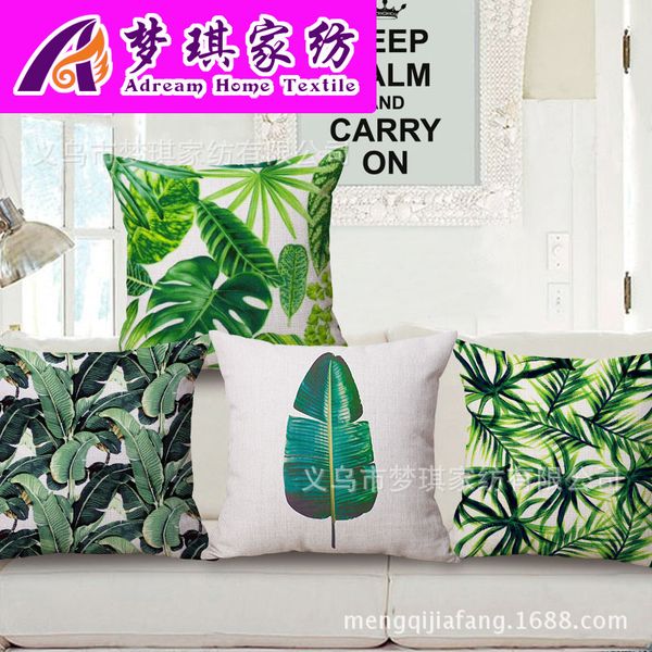 

new pattern tropic botany cotton pillow number cushion set fashion leaf back cushion