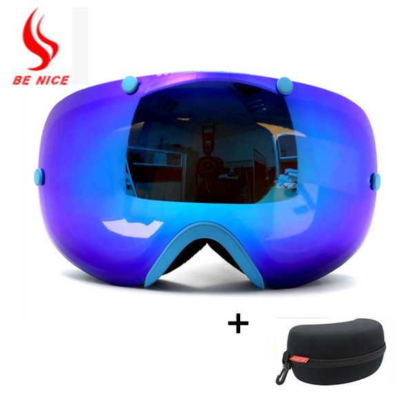 

benice new design anti-fog ski glasses/uv- protection multi-color double lens ski snowboard skiing eyewear magnetic goggles