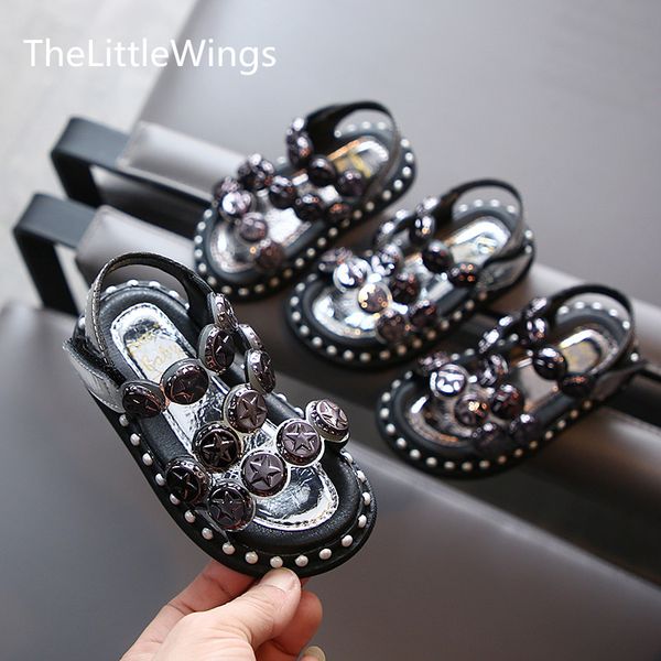 

girls' open toe sandals summer fashion beach soft sole children's shoes 1-8 years old new antiskid princess shoes, Black;red