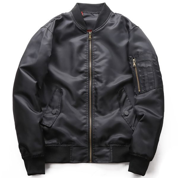 

solid color men bomber jacket zipper army coat pocket plus size 6xl, Black;brown