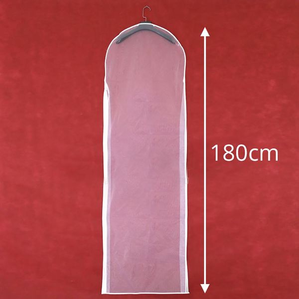 

double-sided transparent tulle crystal yarn wedding bridal dress dust cover with zipper for home wardrobe gown storage bag