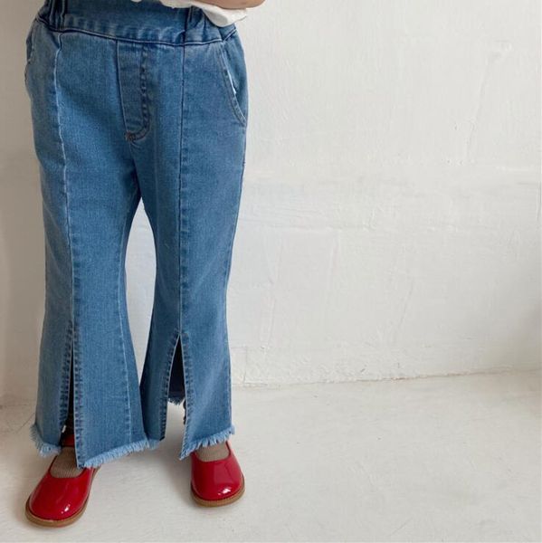 

2020 новые девушки джинсовые расклешенные брюки летняя мода девушки джинсовые брюки 1-6t qh145, Blue