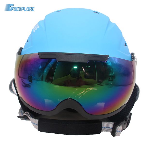 

goexplore snow helmet with pc goggles men women children integrally molded eps ce certification safety skiing skating ski helmet