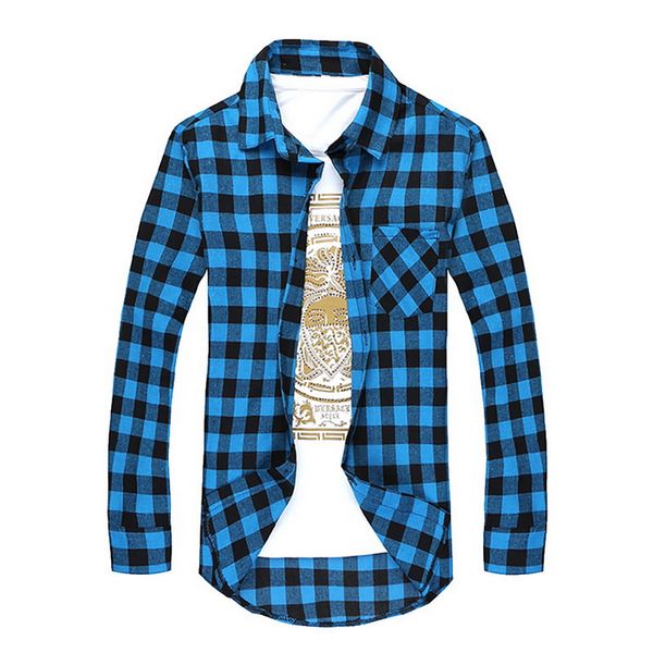

plaid men shirts summer mens checkered long sleeve shirt men blouse camisa (suggest buy 2 size up, White;black