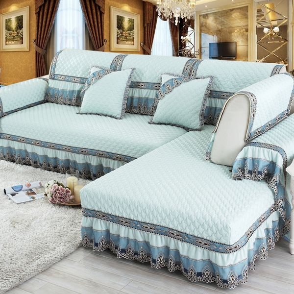 

combination sofa cushion sofa cover high-end solid color slip-proof towel pillow case armrest back
