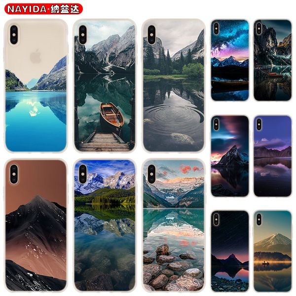

soft phone case for iphone 11 pro x xr xs max 8 7 6 6s 6plus 5s s10 s11 note 10 plus huawei p30 xiaomi cover natural scenery lake