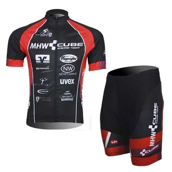 

2020 cube team cycling jersey suit summer sports jersey cycling clothing tour de france men short sleeve /shorts sets bicicleta sportswe, Black;red