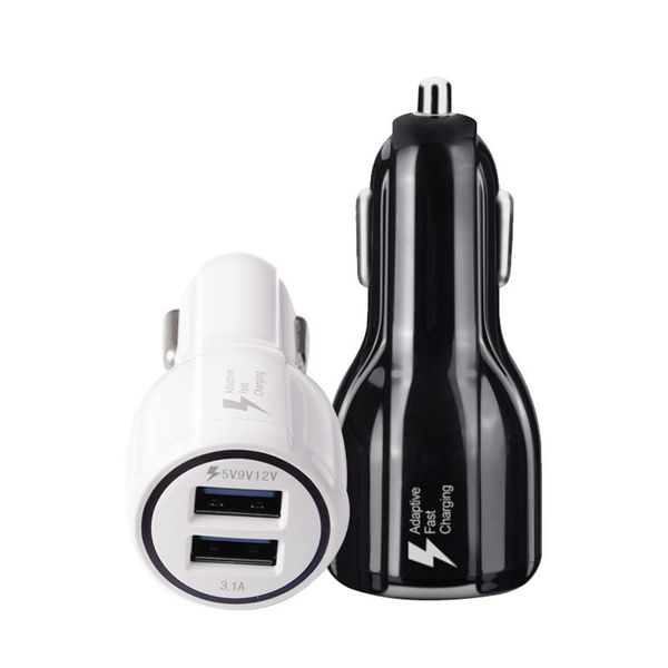 Rápido Quick Charge 5V / 9v / 12v 3.1A duplas portas USB Auto Power Adapter carregador de carro para Tablet Smart Telefone GPS PC