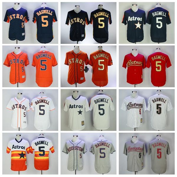 

мужчины vintage flexbase 5 джефф бэгвелл бейсбол джерси пуловер в тонкую полоску прохладная базовая команда темно синий оранжевый белый серы, Blue;black