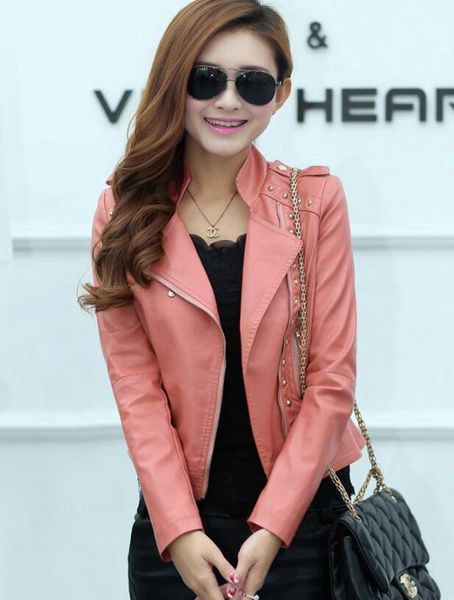 

women spring and autumn business english new style boutique personality european and american large size leather coat / 6665 m-2xl, Black