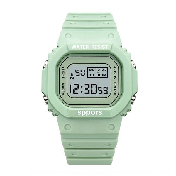 

matcha electronic green small square waterproof led electronic personalized student leisure watch ins wind sports watch, Blue