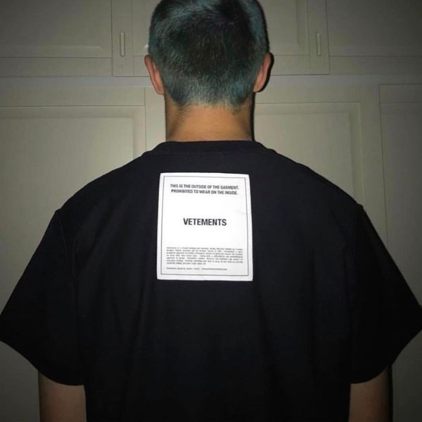 

vetements аппликация футболка негабаритных футболка градиент вышивка мода повседневная футболка уличная хип-хоп лето мужчины женщины свободн, White;black