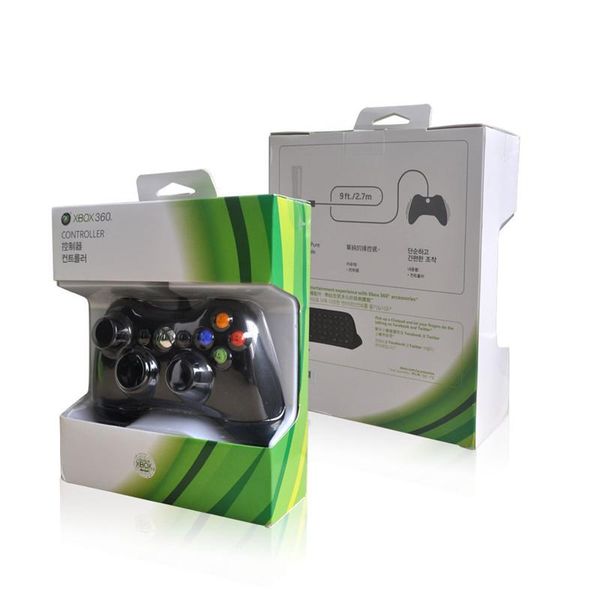 

usb wired game xbox 360 controller gamepad joypad joystick for xbox 360 slim accessory pc lapcomputer with retail packaging dhl free