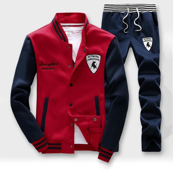 

мужские дизайнерские костюмы мода контрастный цвет с длинным рукавом стенд воротник спортивные костюмы мужские роскошные спортивные костюмы, Gray