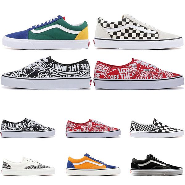 

van old skool mix checker otw repeat fear of god checkerboard canvas mens sport sneakers fashion athleticl shoes size 36-44, White;red