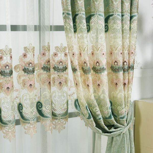 2019 European Fresh And Warm Living Room Bedroom Floor To Ceiling Finished Curtain Fabric Custom Special Chenille Hollow From Hezekiah 28 15