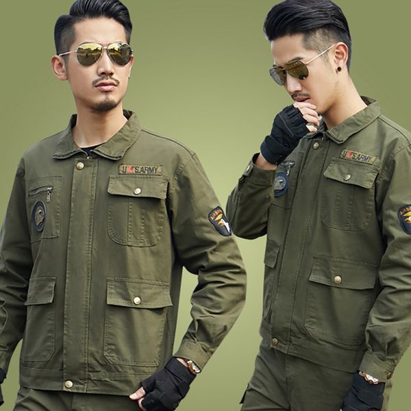 

professional outdoor field training suit breathable multi pocket coat trousers training clothes uniform kit, White;black