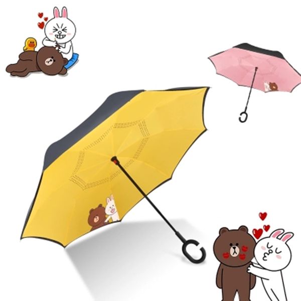 

cartoon bear anti uv sunny umbrella rain women floding sun umbrella reverse automatic windproof parasolka rain umbrellas uby051