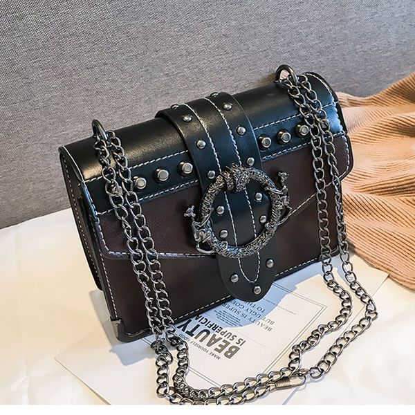 

woman fashion rivet button design women shoulder handbag messengercrossbody bags for women sacs femme 2019 nouveau
