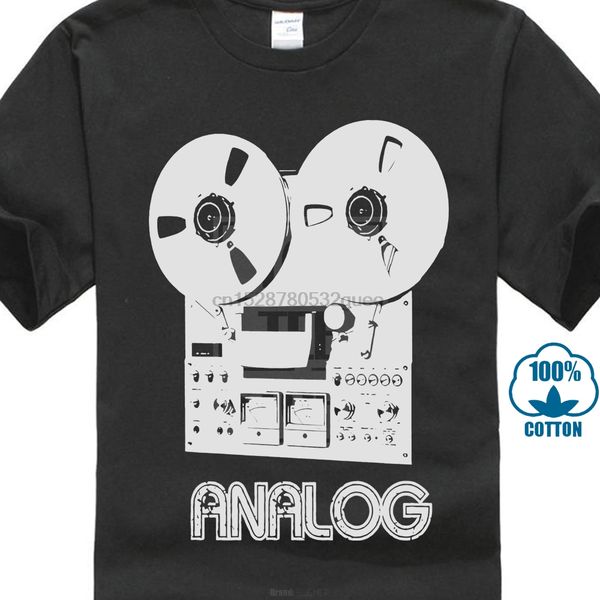 

funny men t shirt women novelty tshirt reel to reel vintage analog audio cool t shirt, White;black