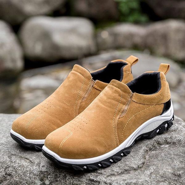 

2019 fashion 1 pair men hiking shoes breathable anti-slip waterproof for outdoor sports durable men's shoes bs88, Black