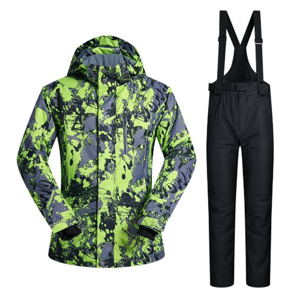 

men ski suit winter brands windproof waterproof warmth snow jackets and pants men skiing and snowboarding suits