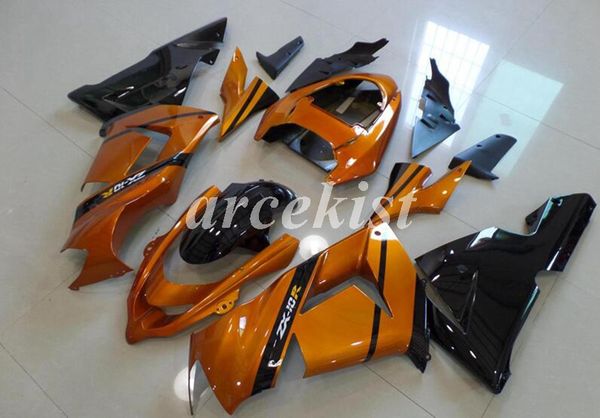 

4 gifts new abs motorcycle fairings set fit for kawasaki ninja zx-10r zx10r 2004 2005 04 05 10r custom orange black