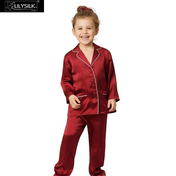 

lilysilk pajamas set for kids silk classic new ing, Blue;gray