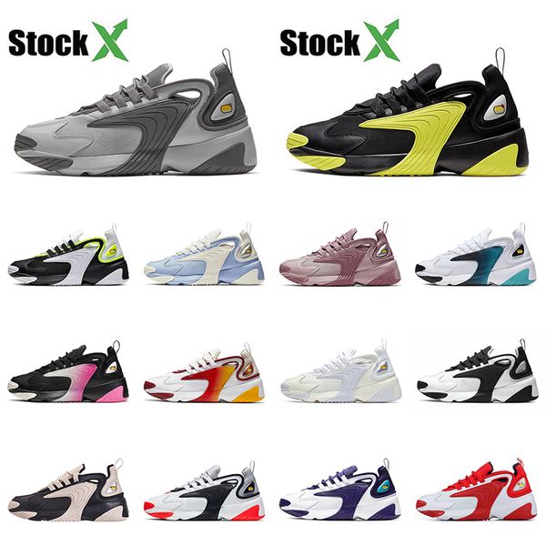 

zoom m2k tekno 2k brand sell wolf grey mens running shoes dyamic yellow plum dust white green trainers sneakers 36-45, White;red
