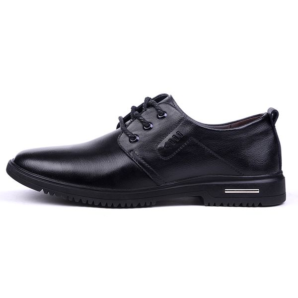 

autumn men shoes split leather casual shoes men's new style leisure lace up male casual sneakers black walking footwear