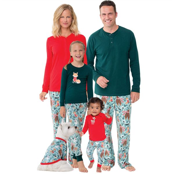 

xmas family matching pajamas set christmas father mother kid costume for family sleepwear nightwear new arrival brand night suit, Blue