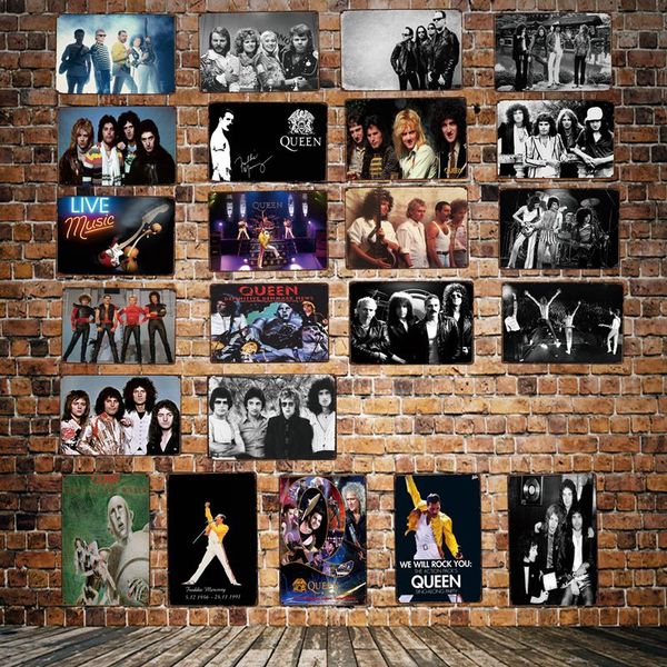 

decorman ] queen music metal plaque custom wholesale tin signs mural paintings bar pub decor hy-1718