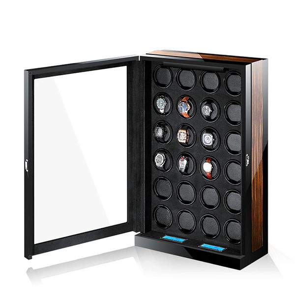 

Luxury uhrenbeweger automatic rotation wood afe mabuchi motor led watch winder 24