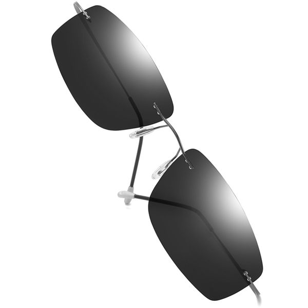 

titanium polarized sunglasses square rimless polaroid brand designer gafas men square sun glasses sunglasses for men women, White;black